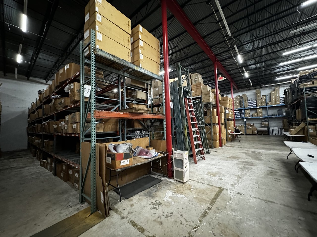Motorcycle parts warehouse before cleanout